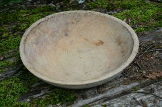 Antique Primitive Dough Bowl 13 " Wooden Farmhouse