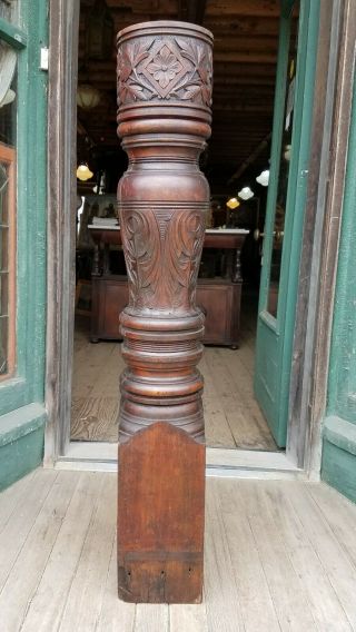 Victorian Carved Mahogany Newel Post