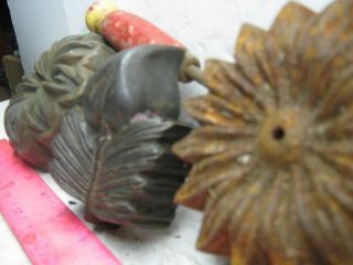 TWO BRONZE/ONE CAST IRON FLOWER MOLDS,  NO BOTTOMS MAKE YOUR OWN CASTINGS 12
