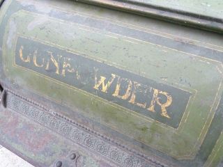 Antique Victorian General Store Gunpowder Tin Advertising GB BG Master Box Vtg 8