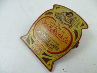 Antique Advertising Note Clip Holder Chas W Shonk Trays Chicago York Vintage