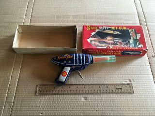 Vintage Rare Made In Japan - Friction Powered Space Jet Gun Toy.