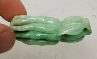 Antique Chinese Apple Green Jadeite Jade Buddha Hand Citron Carving Fruit 2