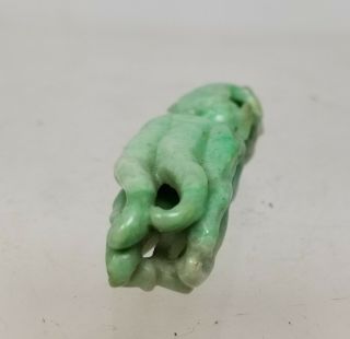 Antique Chinese Apple Green Jadeite Jade Buddha Hand Citron Carving Fruit 5