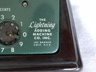 Vtg The LIGHTNING ADDING MACHINE Co.  Inc.  Addometer with Bakelite Stand,  1950 ' s 3