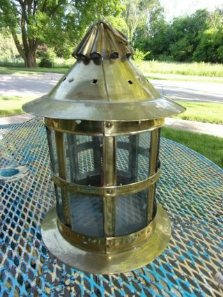 19th Century Antique Brass Hand Made Candle Lantern Continental Well Made