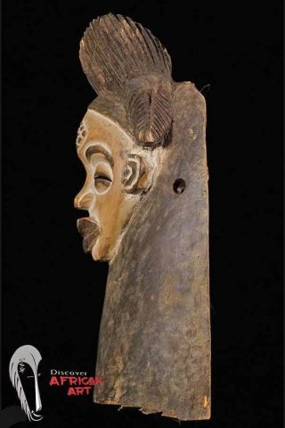 Hand Carved Punu Okuyi Mask w/ Custom Stand 13 