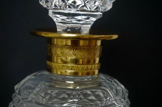 ANTIQUE FRENCH BACCARAT GILT BRONZE CUT DECANTER & 8 CRYSTAL CORDIALS 2