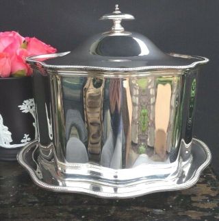 Antique English Silver Plate Biscuit Box Tea Caddy