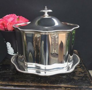 Antique English Silver Plate Biscuit Box Tea Caddy 3