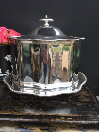 Antique English Silver Plate Biscuit Box Tea Caddy 6