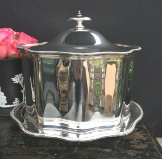 Antique English Silver Plate Biscuit Box Tea Caddy 9