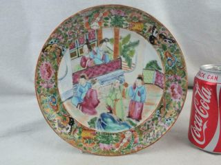 19th C Chinese Porcelain Canton Famille Rose Figures Plate