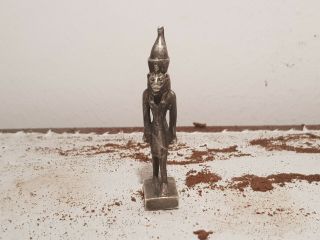 Rare Antique Ancient Egyptian Silver Statue God Sekhmet War Soldiers1840 - 1750bc