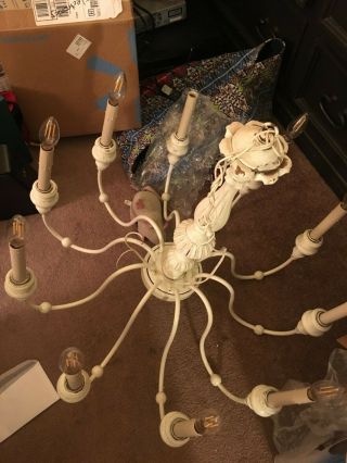 Large Vintage Chandelier 10 Arms Candle Lights 36 " Across