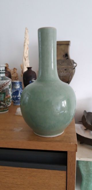 Antique Chinese Celadon Vase Qing Dynasty