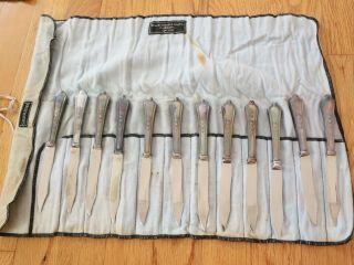 147 Pc Black Starr & Frost Gorham Silverplate Flatware Anti - Tarnish Cloth Rolls 12