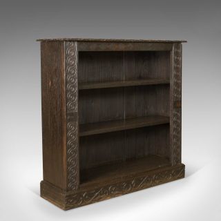 Antique Bookshelf,  English Oak,  Victorian Bookcase Jacobean Overtones Circa 1880