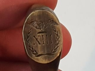 Fantastic Extremely Rare Ancient Roman Bronze Seal Ring/legion.  15.  5 Gr.  21 Mm
