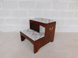 HENKEL HARRIS Mahogany Chippendale Style Bed Steps 2