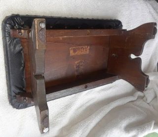 Rare ESTATE Find ANTIQUE Limbert Mission foot stool Signed - numbered - Leather 6