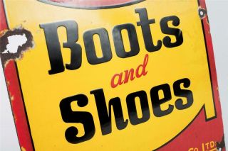 Vintage c1900 Benefit Boots and Shoes - Public Benefit Boot Co.  - Enamel Sign 3