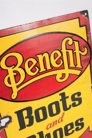 Vintage c1900 Benefit Boots and Shoes - Public Benefit Boot Co.  - Enamel Sign 5