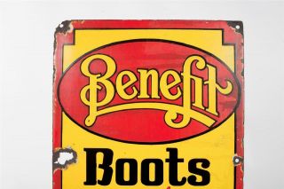 Vintage c1900 Benefit Boots and Shoes - Public Benefit Boot Co.  - Enamel Sign 6