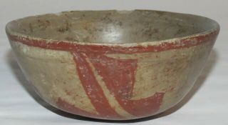 Early Native American Hand Painted 4.  75 " Pottery Bowl,  Estate Find - Nr