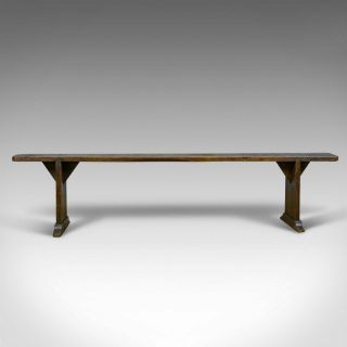 Antique Benches,  Victorian,  English,  Forms,  Oak,  Kitchen Dining,  c.  1900 3