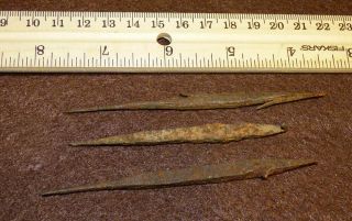 1700 ' s Forged Iron Awl,  Frog Gig,  Iron Arrowhead Found Lake Michigan Site 2