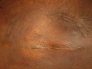 ANTIQUE VINTAGE LARGE PRIMITIVE TURNED WOODEN DOUGH BOWL - 17 