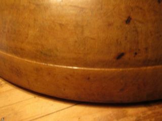 ANTIQUE VINTAGE LARGE PRIMITIVE TURNED WOODEN DOUGH BOWL - 17 