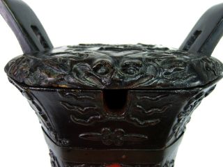 Antique 19th c.  Very Finely Carved Chinese Hardwood Dragon Box Basket Bucket 12
