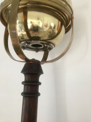 antique oak and brass centre burner kosmos oil lamp 2