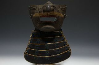 Japan Antique Edo menpo iron yoroi Kabuto mask Armor koshirae katana samurai 武将 2