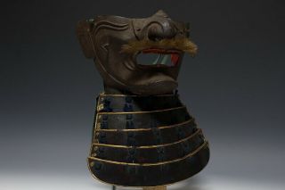 Japan Antique Edo menpo iron yoroi Kabuto mask Armor koshirae katana samurai 武将 4