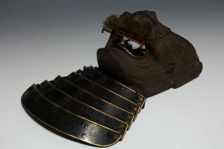 Japan Antique Edo menpo iron yoroi Kabuto mask Armor koshirae katana samurai 武将 7