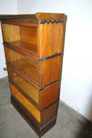 Antique Wernicke 4 stack Barrister Bookcase Quarter Sawn Oak 5