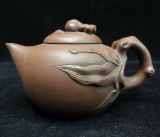 Rare Old Chinese Zisha Pottery Hand Made Teapot Marked " Wangyinxian "