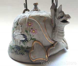 Signed & Rare Japanese Porcelain/pottery Banko Warrior Helmet/kabuto Teapot