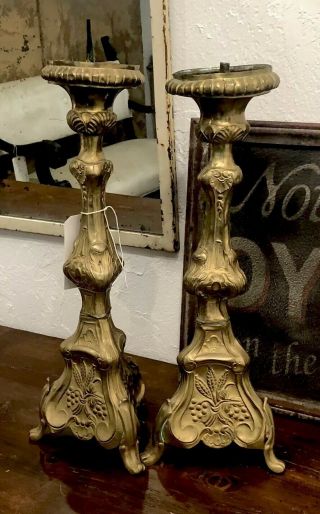19th Century Country French Candle Sticks Cottage Chic 3