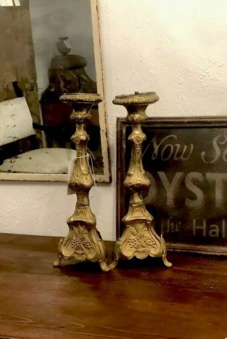 19th Century Country French Candle Sticks Cottage Chic 6