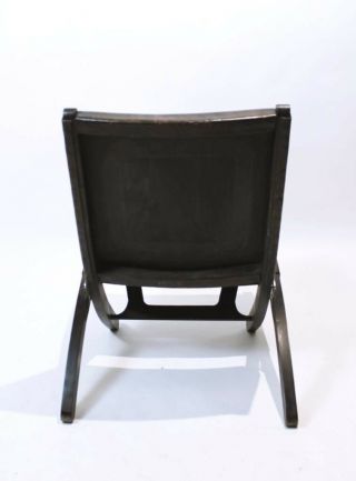 RARE VINTAGE 1970 ' MID CENTURY MODERN TOOLED LEATHER FOLDING LOUNGE CHAIR 7