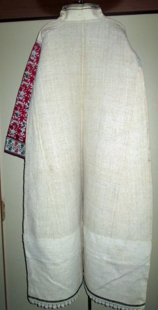19C Handmade Bulgarian Women ' s Long Shirt with Handmade Traditional Embroidery 4