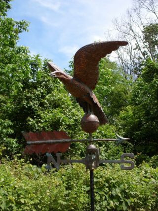 Antique Large Copper Eagle Weathervane Hand Crafted American Folk Art 10