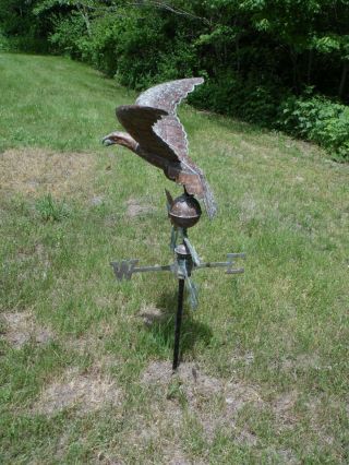 Antique Large Copper Eagle Weathervane Hand Crafted American Folk Art 11