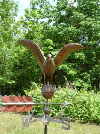 Antique Large Copper Eagle Weathervane Hand Crafted American Folk Art 2