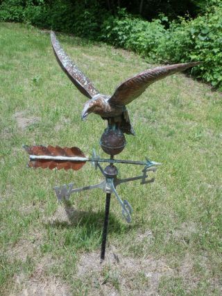 Antique Large Copper Eagle Weathervane Hand Crafted American Folk Art 3