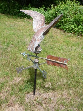 Antique Large Copper Eagle Weathervane Hand Crafted American Folk Art 4